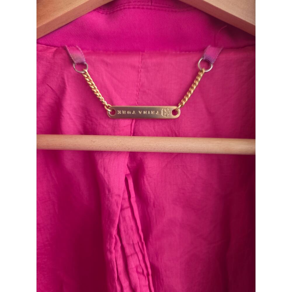Trina Turk Women's Snowonder Open-front Crepe Tuxedo Blazer Hot Pink Size 10 - Picture 2 of 9